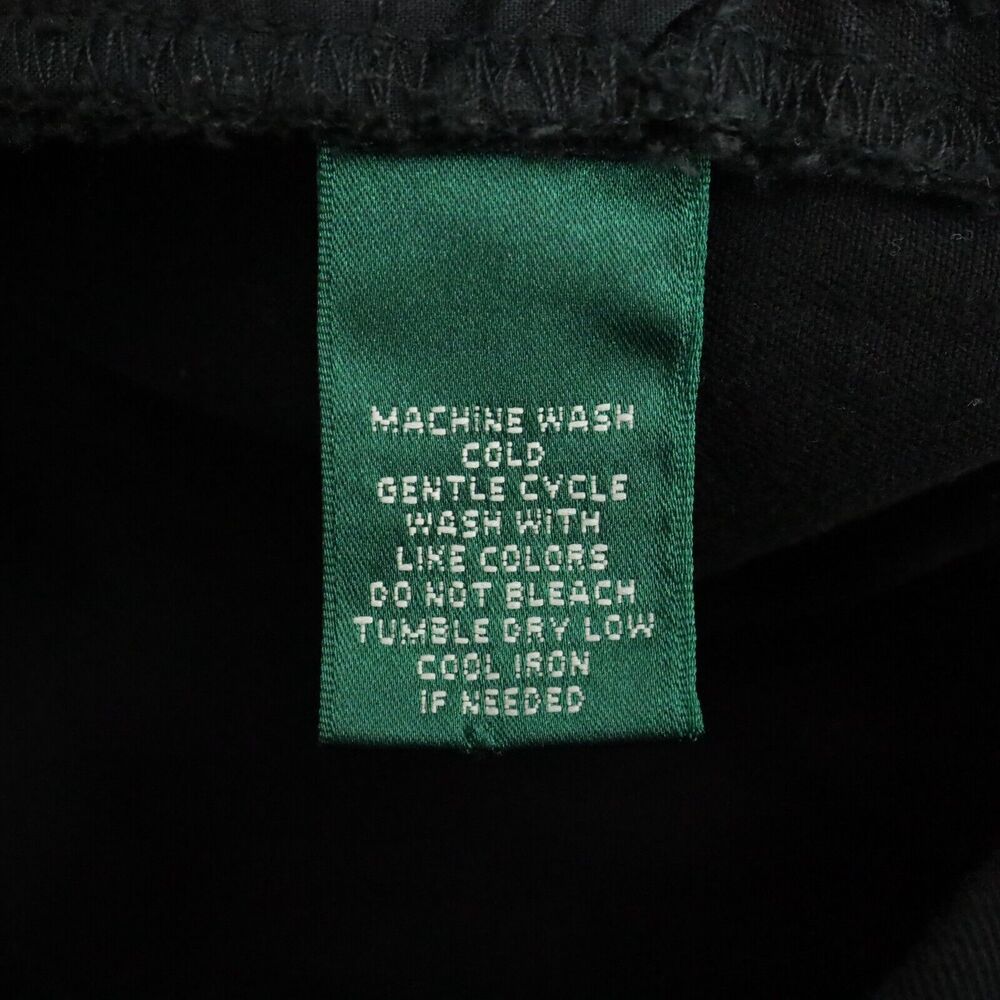 Lauren Ralph Lauren Pants Petites 12P Black Classic Midcalf Cotton Twill Pockets - Picture 12 of 12